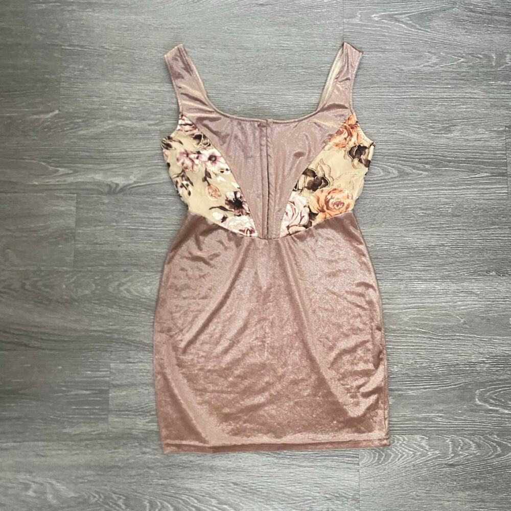 Whimsigoth beige floral print dress